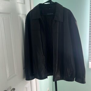 John Ashford Black Leather men’s jacket. Beautifully lined. Soft leather.